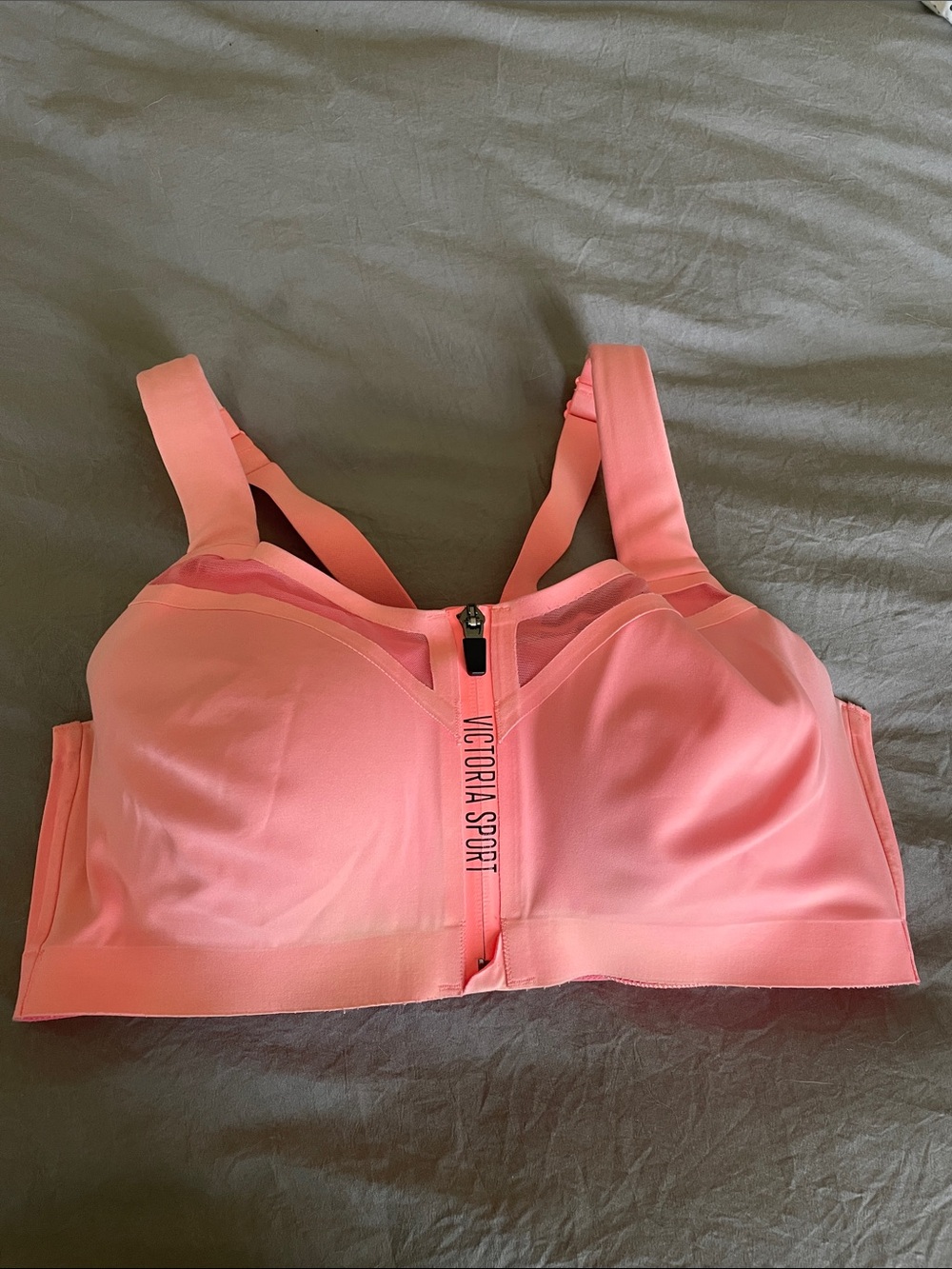 Victoria's Secret Sport Zip-Front Sports Bra in Coral